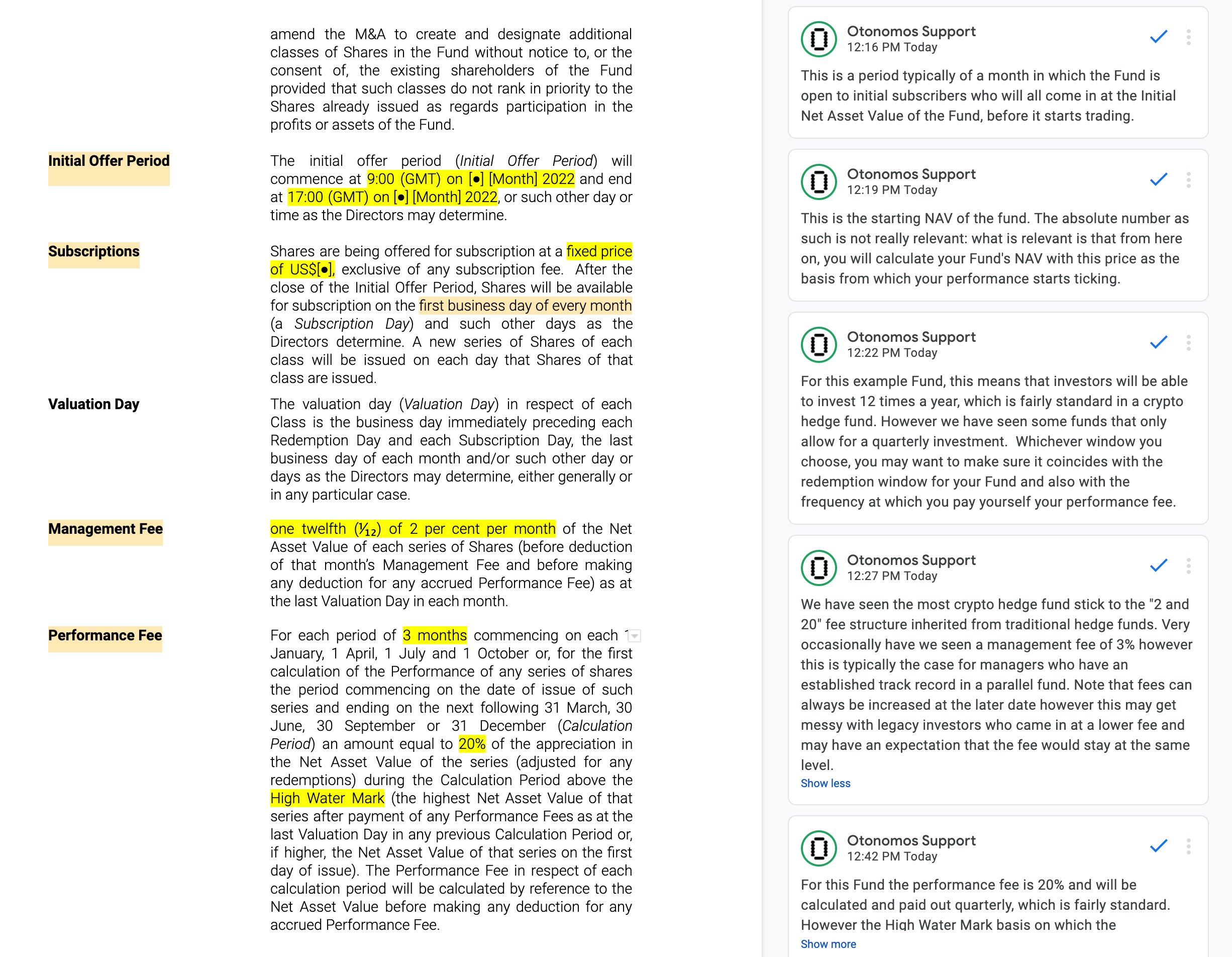 Part III - A Dissection of the Fund's Term Sheet